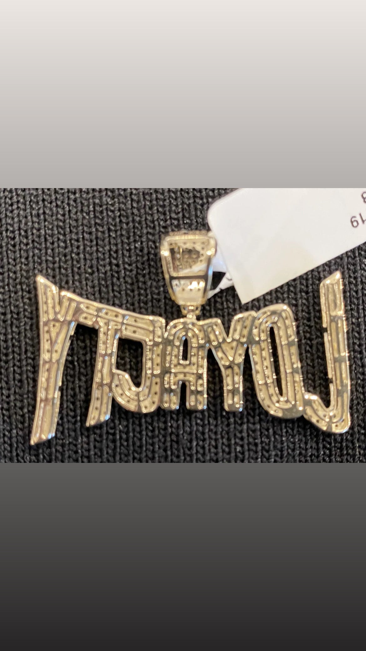 10K SOLID YELLOW GOLD 1.25 CARAT REAL DIAMOND 1.50 INCHES LOYALTY PENDANT CHARM