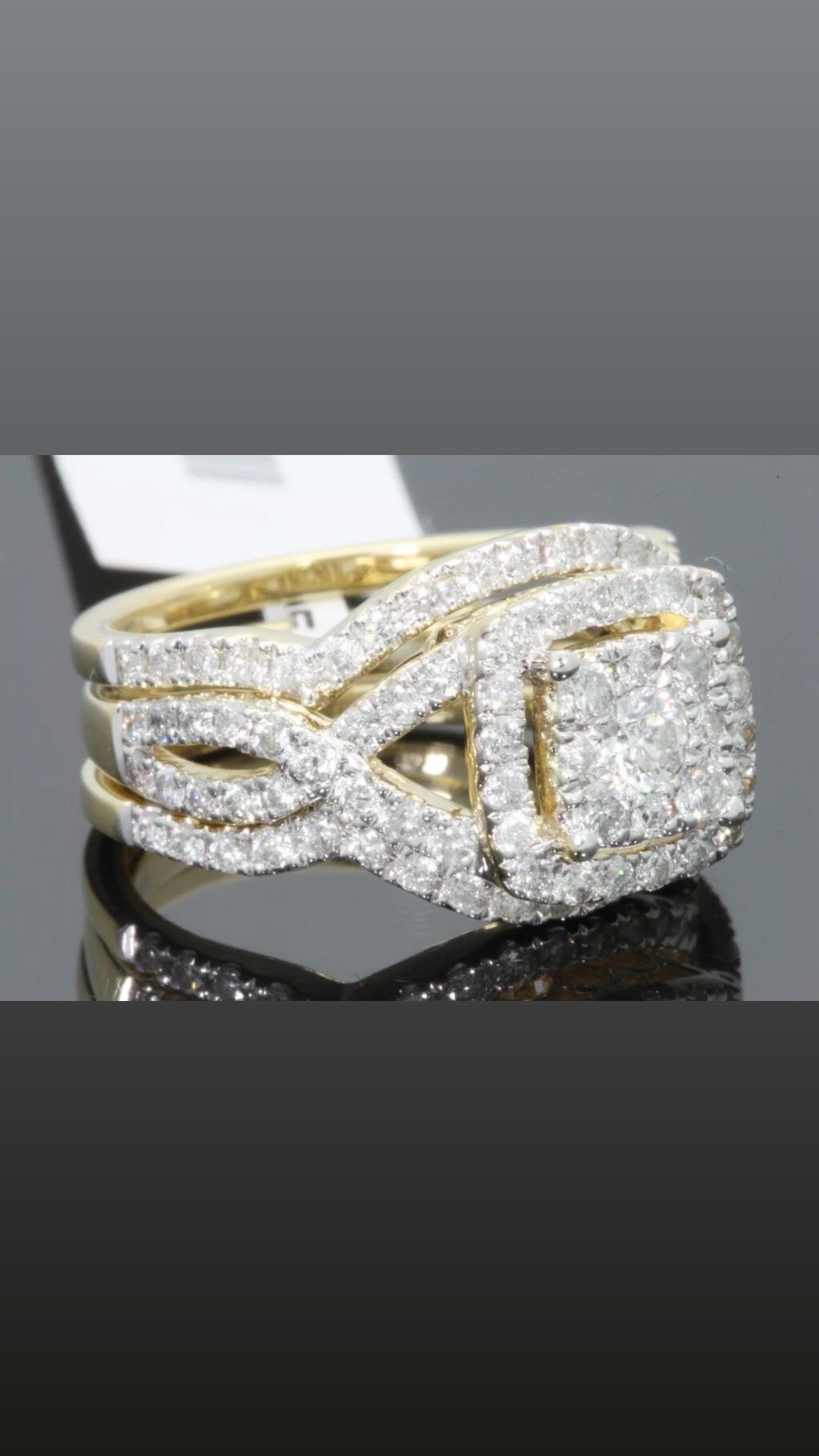 10K YELLOW GOLD 2 CARAT WOMEN DIAMOND ENGAGEMENT RING 2 WEDDING BANDS BRIDAL SET
