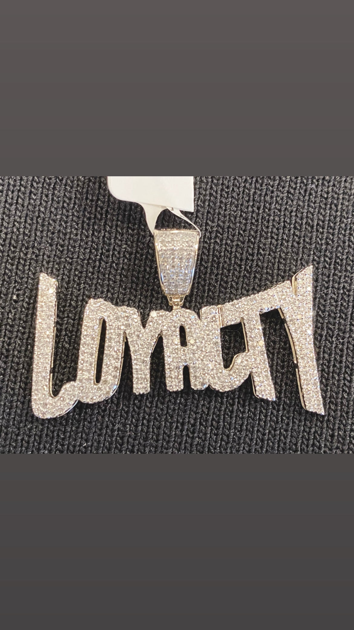 10K SOLID YELLOW GOLD 1.25 CARAT REAL DIAMOND 1.50 INCHES LOYALTY PENDANT CHARM