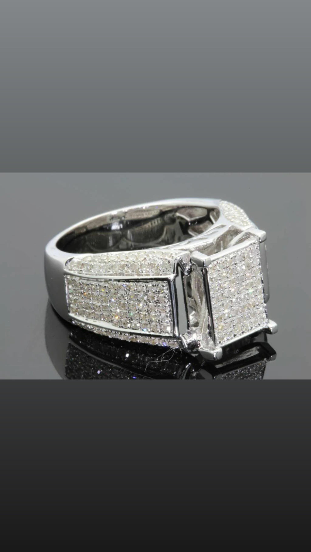 1.25 CARAT REAL DIAMOND STERLING SILVER ENGAGEMENT BRIDAL WEDDING RING