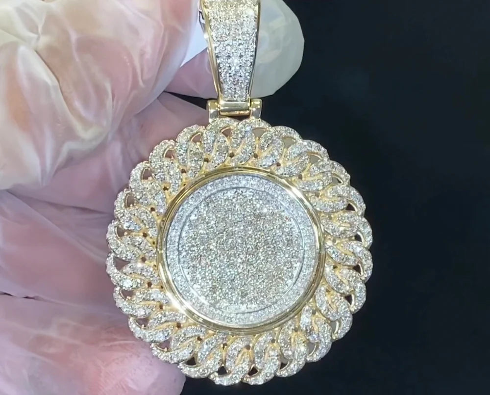 10K YELLOW GOLD 4 CARAT REAL DIAMONDS 18.25 GRAMS LARGE 2" CROSS PENDANT CHARM PIECE