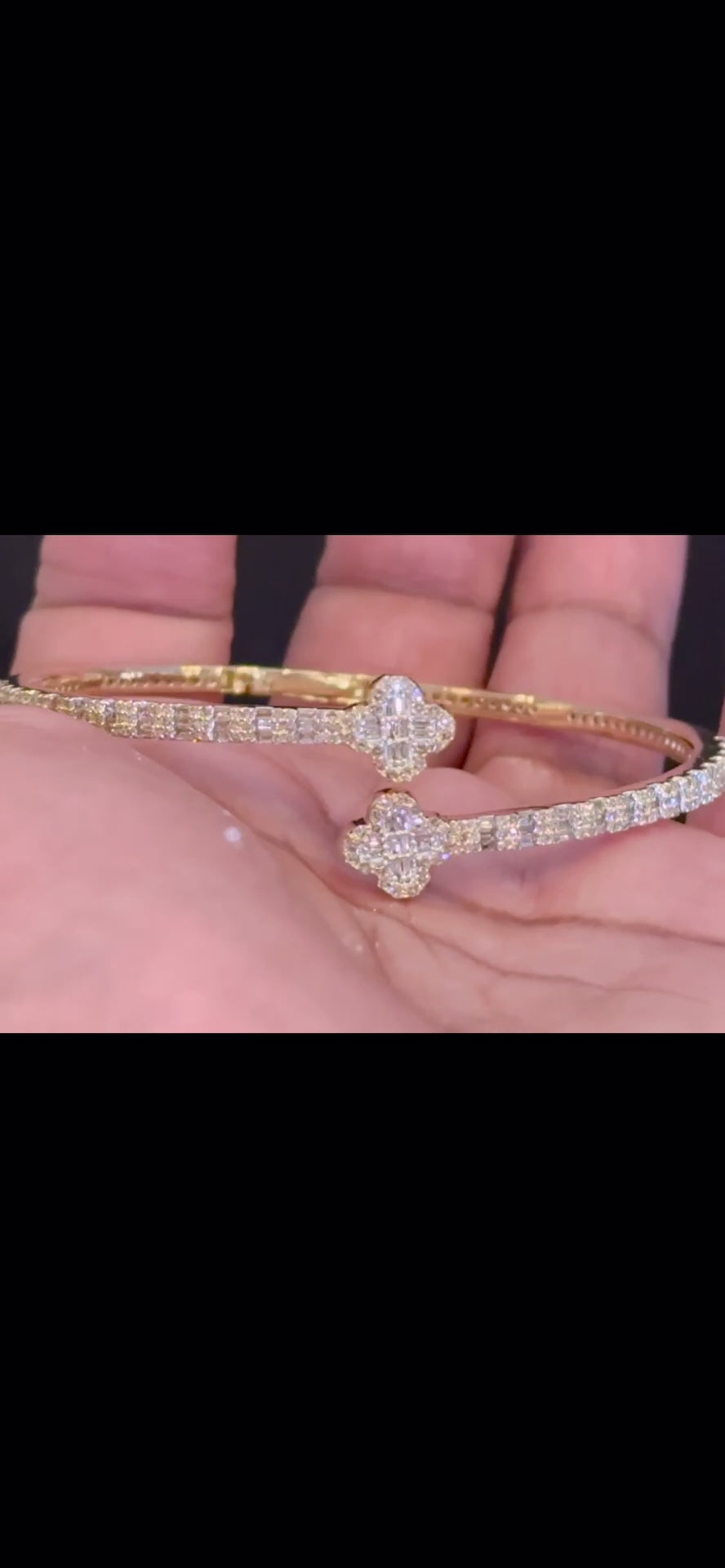 10K YELLOW GOLD 2.25 CARAT REAL DIAMOND 13.96 GRAMS GOLD BRACELET BANGLE