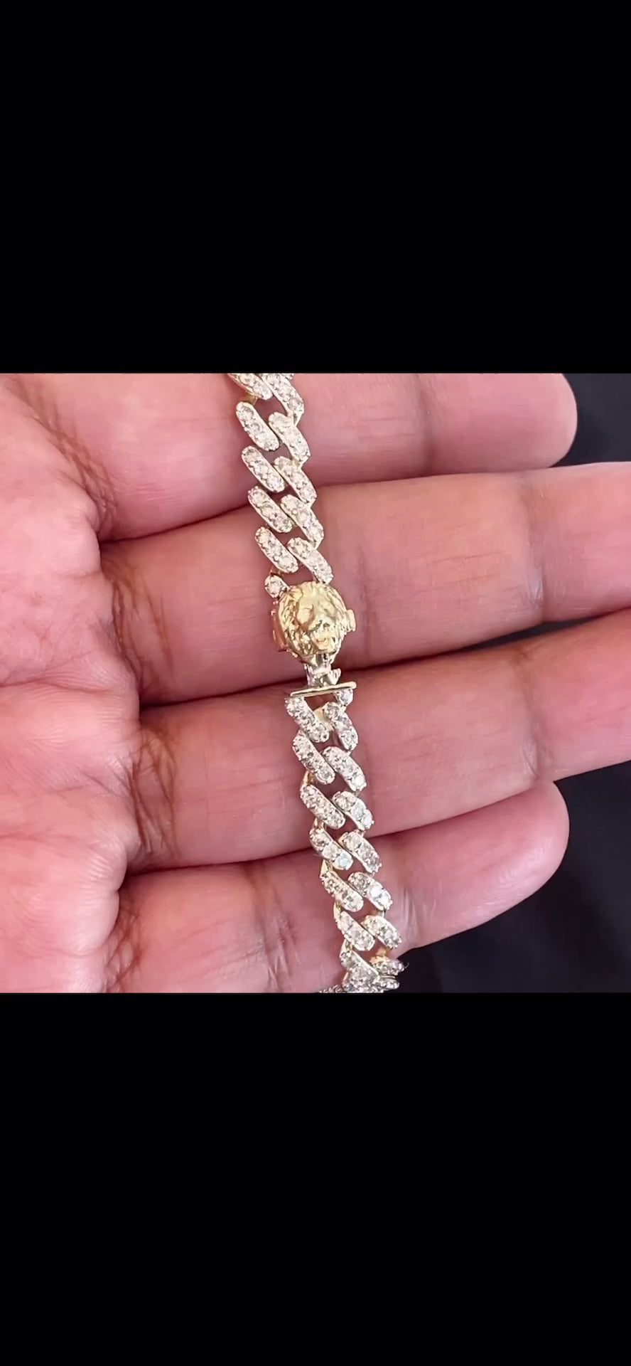 10K YELLOW GOLD 6.50 CARAT REAL DIAMOND 16.10 GRAMS 8 MM 8.50 INCHES CUBAN LINK BRACELET