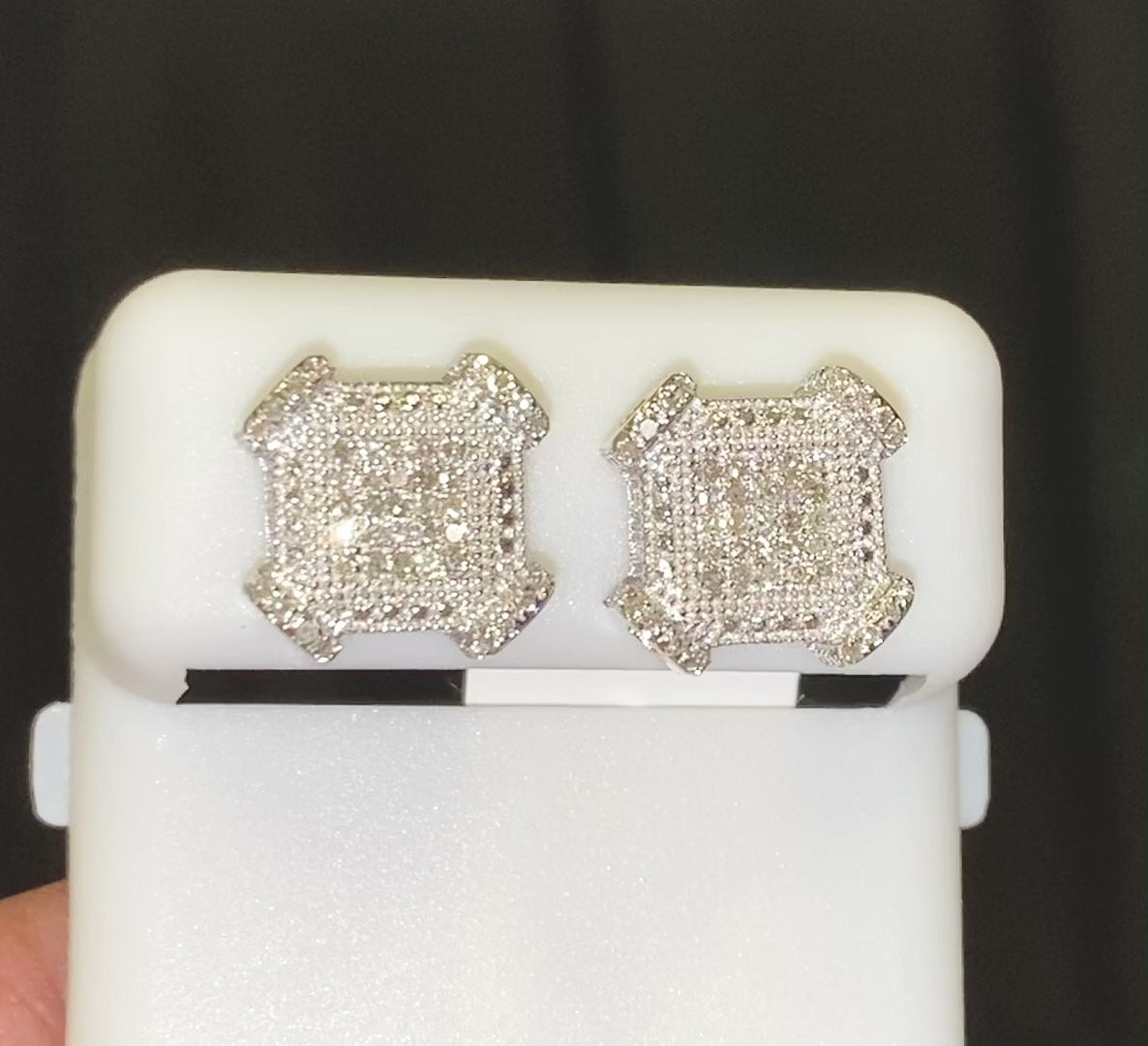.40 CARAT REAL DIAMONDS STERLING SILVER YELLOW GOLD PLATING MENS WOMENS 10 MM 100% REAL DIAMONDS EARRINGS STUDS