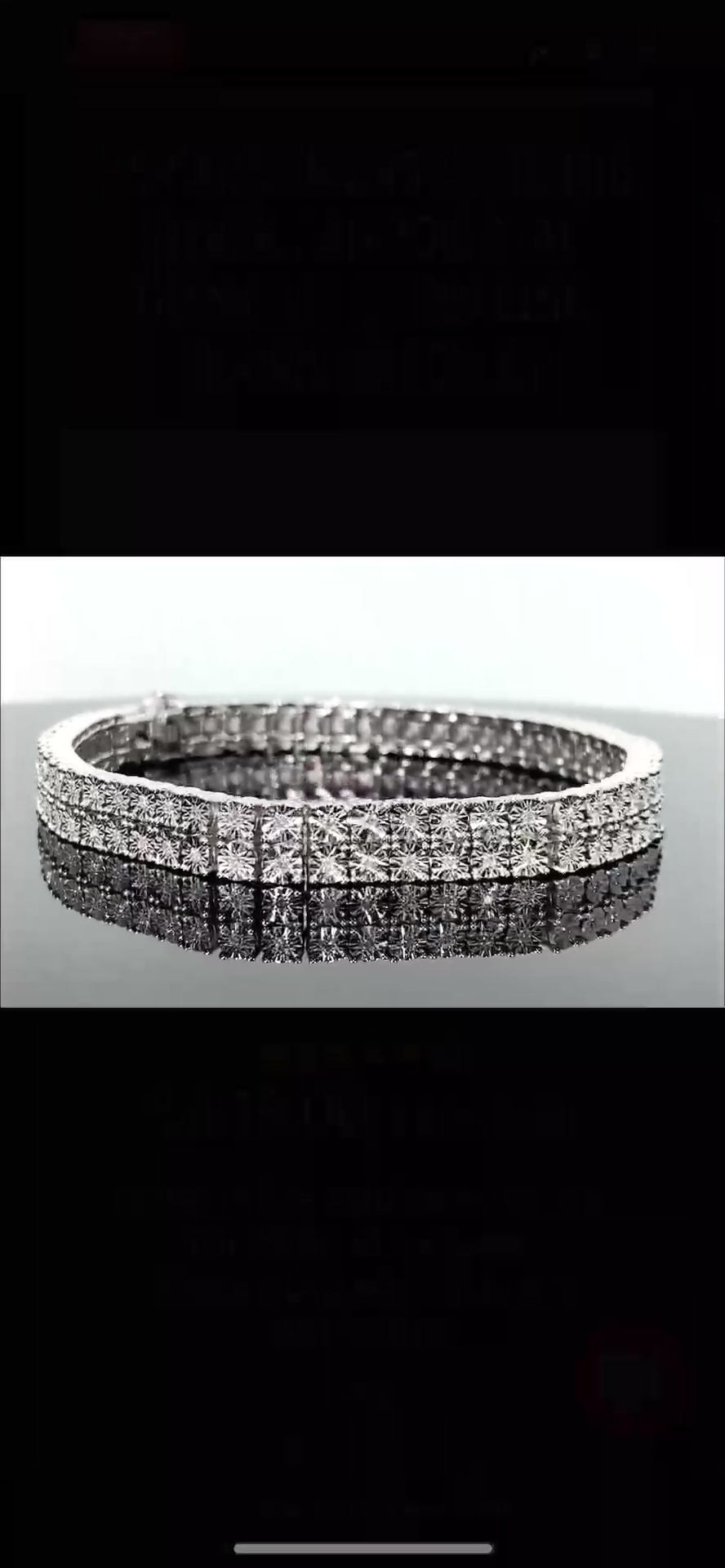 .75 CARAT MENS STERLING SILVER FANOOK REAL DIAMOND 2 ROW LINK TENNIS BRACELET