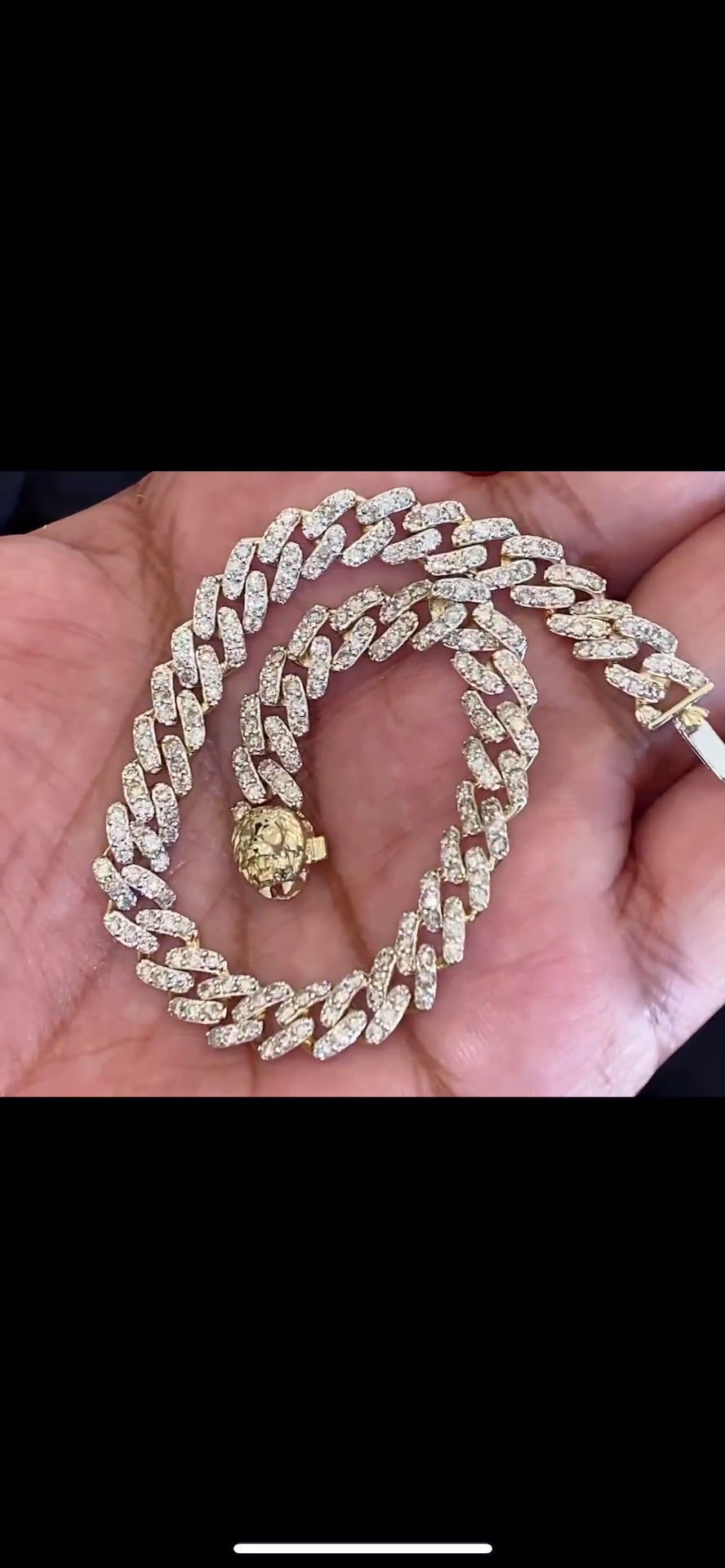 10K YELLOW GOLD 6.50 CARAT REAL DIAMOND 16.10 GRAMS 8 MM 8.50 INCHES CUBAN LINK BRACELET